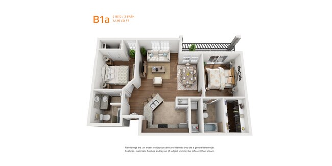 2 Bed/2 Bath 1746 floor plan